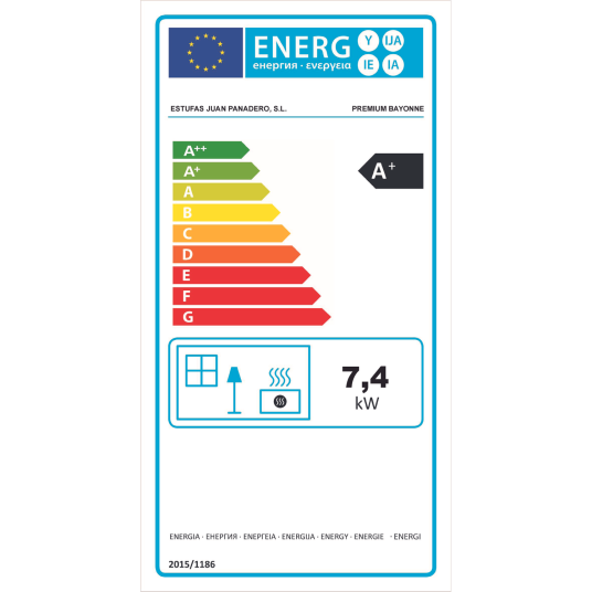 Estufa de leña Eco 7,4kW Bayonne