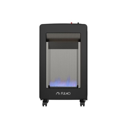 Estufa de gas plegable Flumo con ruedas y sistemas de seguridad, potencia 1,6–4,2 kW