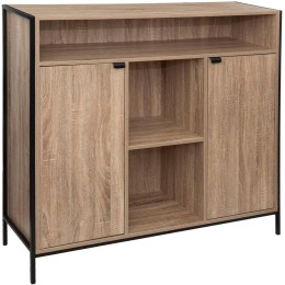 Aparador Aliaj de madera y metal – 2 puertas, 3 estantes. Estilo industrial funcional para salones y comedores.