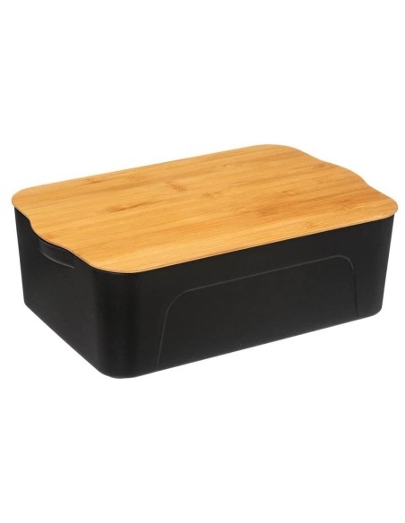 Caja de Almacenamiento 13,5 L con Tapa de Bambú