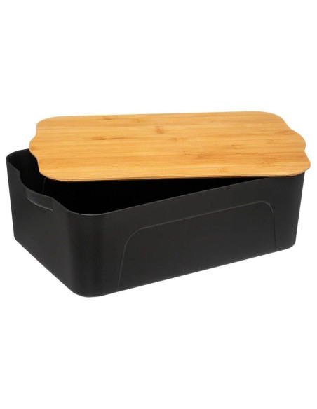 Caja de Almacenamiento 13,5 L con Tapa de Bambú