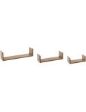 Juego de 3 Estantes Flotantes de Pared MDF Roble Natural
