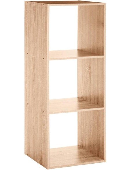Estantería Mix n’modul 3 compartimentos en melamina natural para interiores – Bricomarian