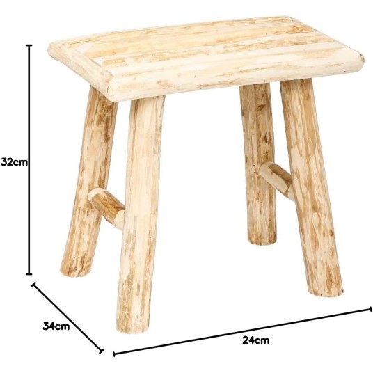 Taburete Woody de madera de álamo