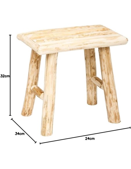 Taburete Woody de madera de álamo