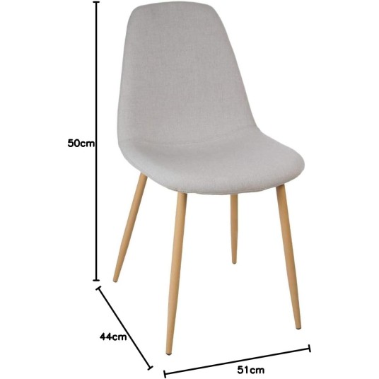 Silla de comedor Roka gris claro