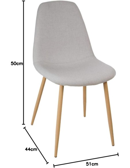 Silla de comedor Roka gris claro