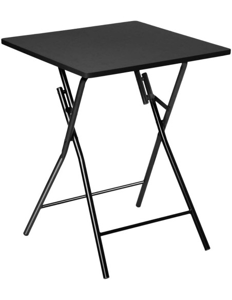 Mesa plegable negra de 4 plazas – 60x60 cm, compacta y fácil de guardar