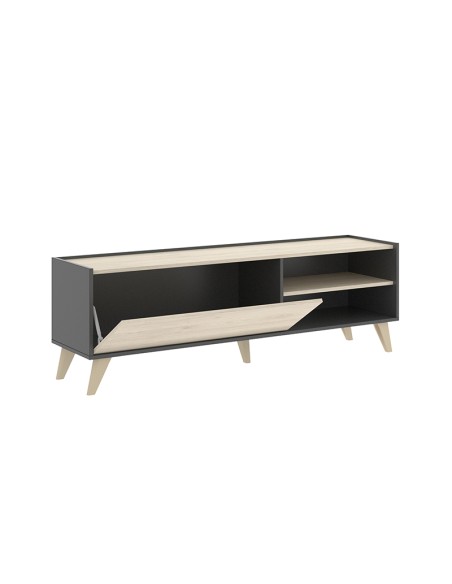 Mueble Bajo TV Grafito/Natural