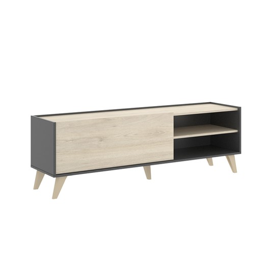 Mueble Bajo TV Grafito/Natural