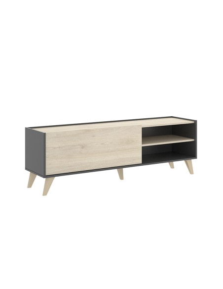 Mueble Bajo TV Grafito/Natural