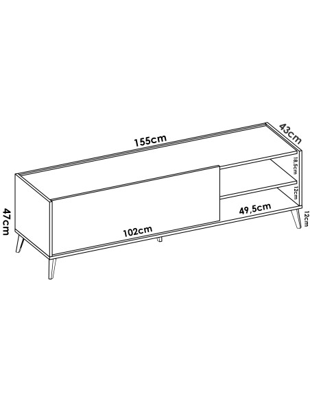 Mueble Bajo TV – Estilo Nórdico para tv de hasta 65