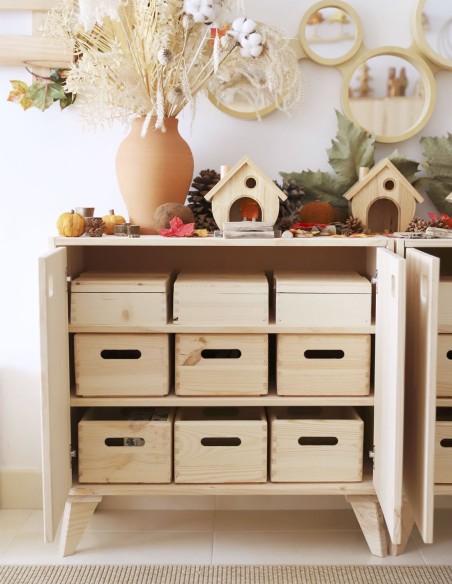 Caja de Madera Maciza de Pino 30x20x14 cm
