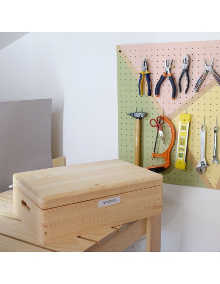 CAJA DE MADERA DE PINO CON TAPA CBT403014.