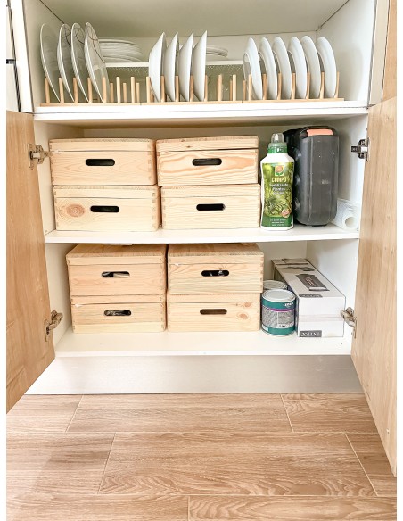 CAJA DE MADERA DE PINO CON TAPA CBT403014.