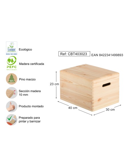 CAJA DE MADERA CON TAPA CBT403023.