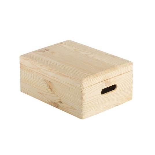 CAJA DE MADERA DE PINO CON TAPA...
