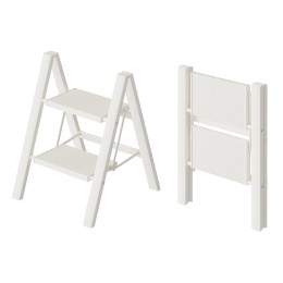 Escalera plegable de aluminio de 2 peldaños, peldaños antideslizantes, pies de goma TPR, capacidad 150 kg, certificación EN131.