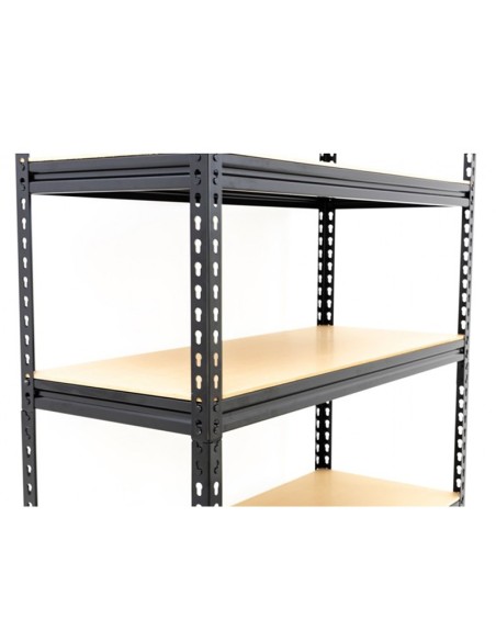 Estantería metálica galvanizada negra 5 estantes