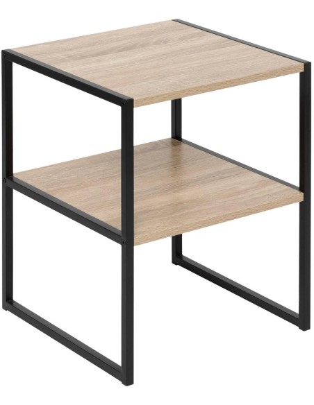 Mesita de noche Aliaj – Diseño minimalista con 2 estantes para almacenamiento adicional. Ideal para cualquier habitación.