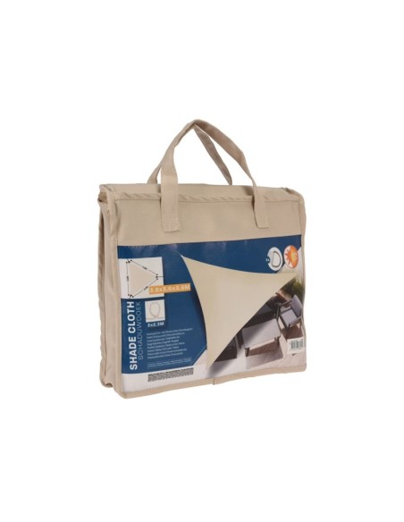 Toldo vela triangular impermeable de 3,6 m, color crema.