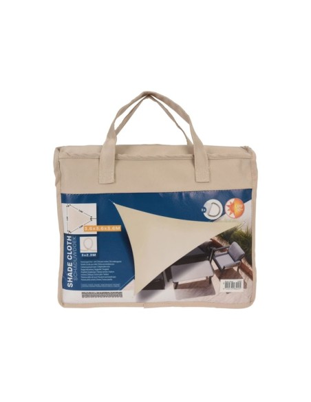 Toldo vela triangular impermeable de 3,6 m, color crema.