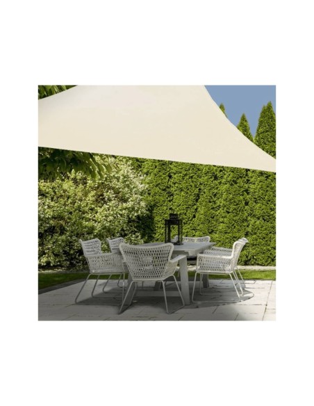Toldo vela triangular impermeable de 3,6 m, color crema.