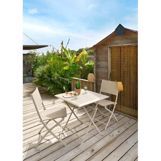 Silla de Jardín Plegable Beige Lino...