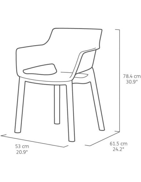 Silla Elisa Verde de Resina Apilable