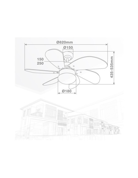 Ventilador de techo con luz Larde blanco