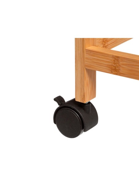 Carrito de Cocina con Ruedas de Bambú