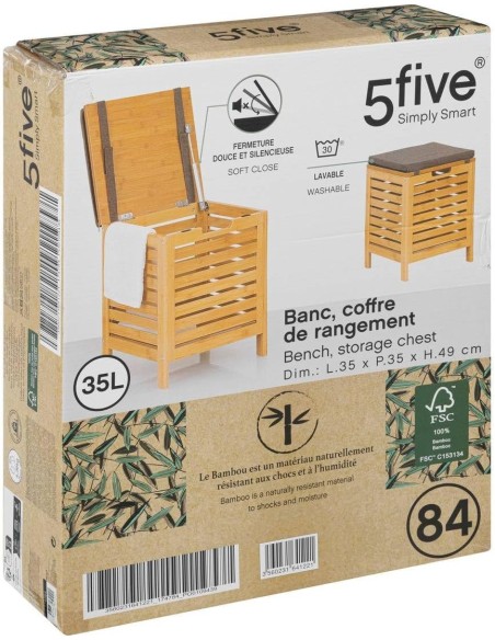 Taburete para baño bambú y MDF