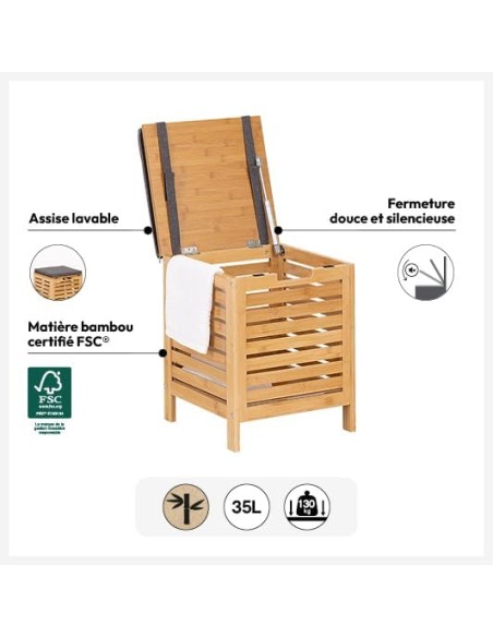 Taburete para baño bambú y MDF