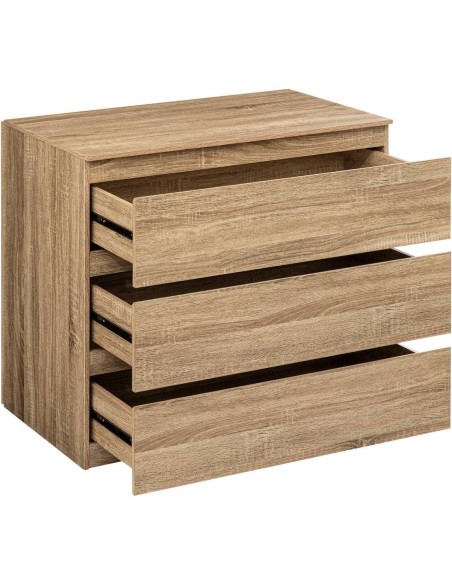 Cómoda Dolo de 3 cajones – Efecto madera natural