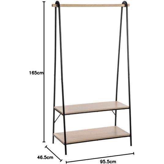 Perchero de Suelo Jano – Metal y Madera