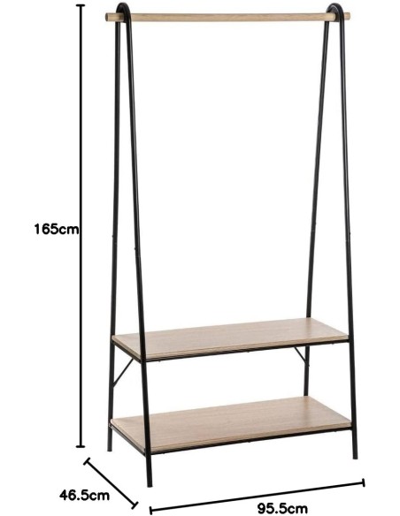 Perchero de Suelo Jano – Metal y Madera