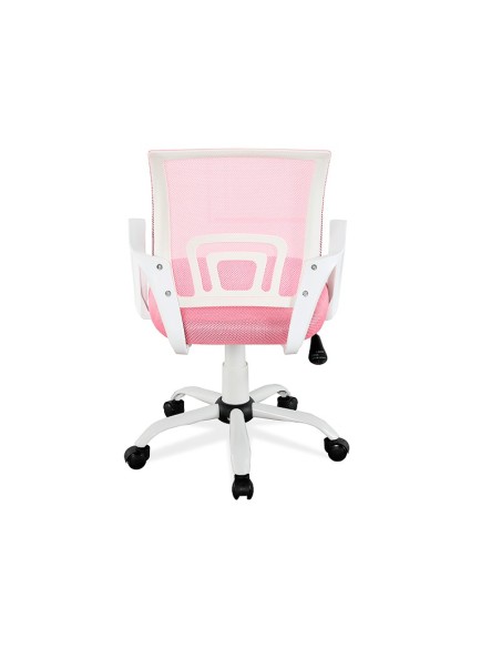 Silla de escritorio juvenil Martina rosa y blanca