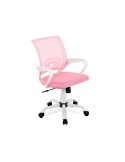 Silla de escritorio juvenil Martina rosa y blanca