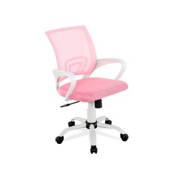 Silla de escritorio juvenil Martina rosa y blanca