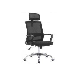 Silla de oficina New Repos negra con respaldo alto y soporte lumbar