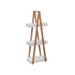 Estantería de baño bambú y MDF blanco con 3 estantes