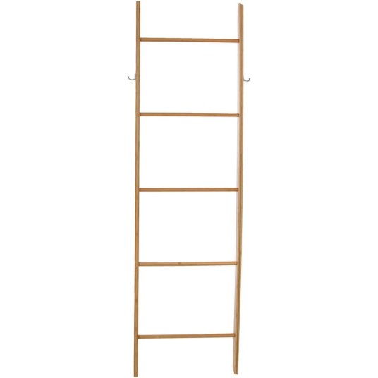 Toallero escalera de bambú natural con 5 niveles