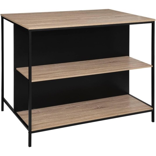 Isla de cocina Aliaj en madera y metal