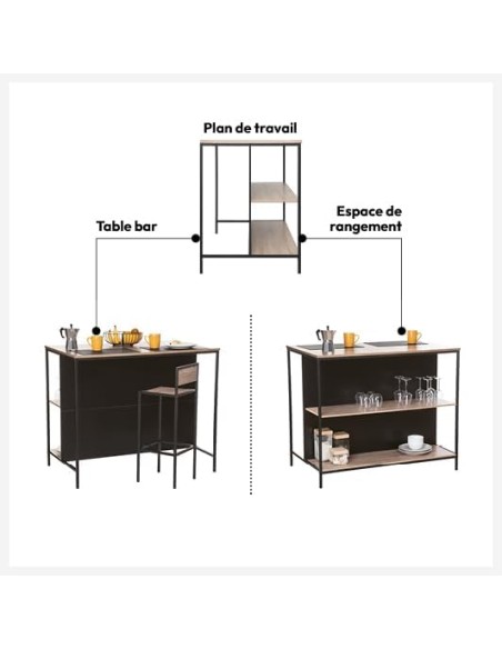 Isla de Cocina Aliaj – Madera y Metal