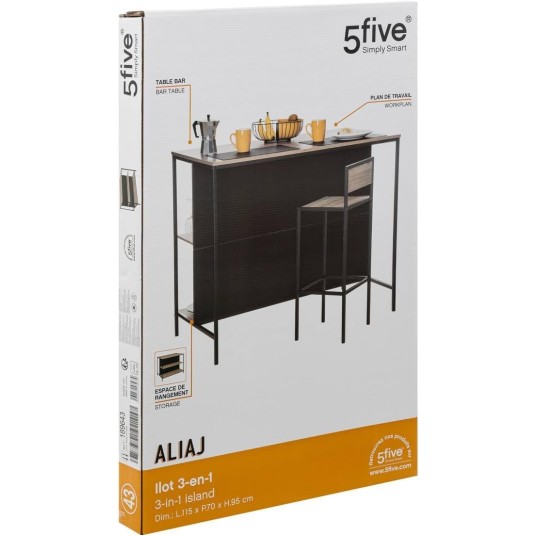 Isla de Cocina Aliaj – Madera y Metal
