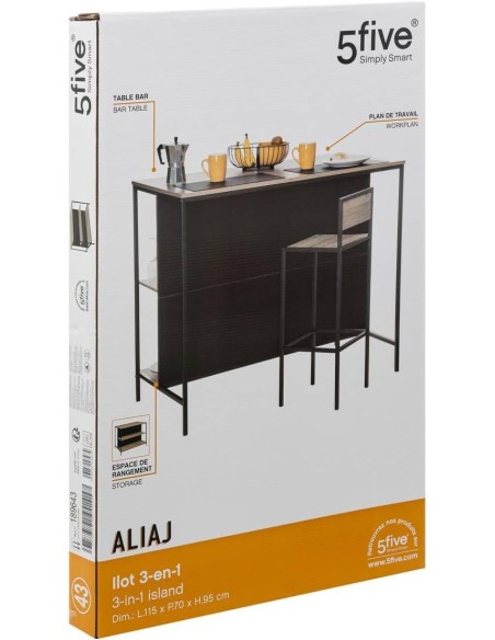 Isla de Cocina Aliaj – Madera y Metal