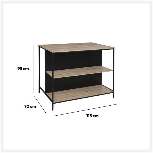 Isla de Cocina Aliaj – Madera y Metal