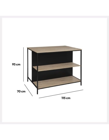 Isla de Cocina Aliaj – Madera y Metal
