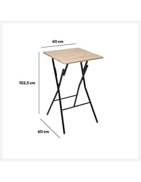Mesa de Bar Plegable Efecto Madera — 2 Plazas
