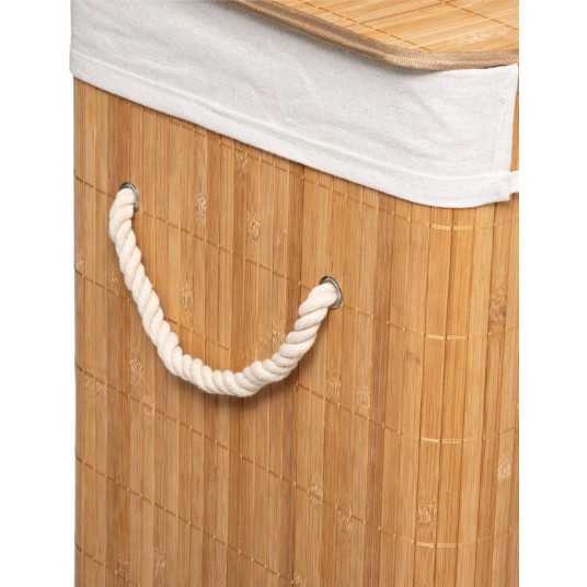 Cesto de ropa sucia de bambú natural